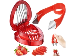 Set De 2 Ferramentas Para Frutas: Descascador De Talos E Cortador De Frutas, Aço Inoxidável E Plástico, Para Tomate, Abacaxi, Queijo E Ovos
