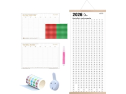 Organização, Calendário De Parede 2026, Planejador Dupla Face, De Grande 2026-2027, Para Planejamento De Natal