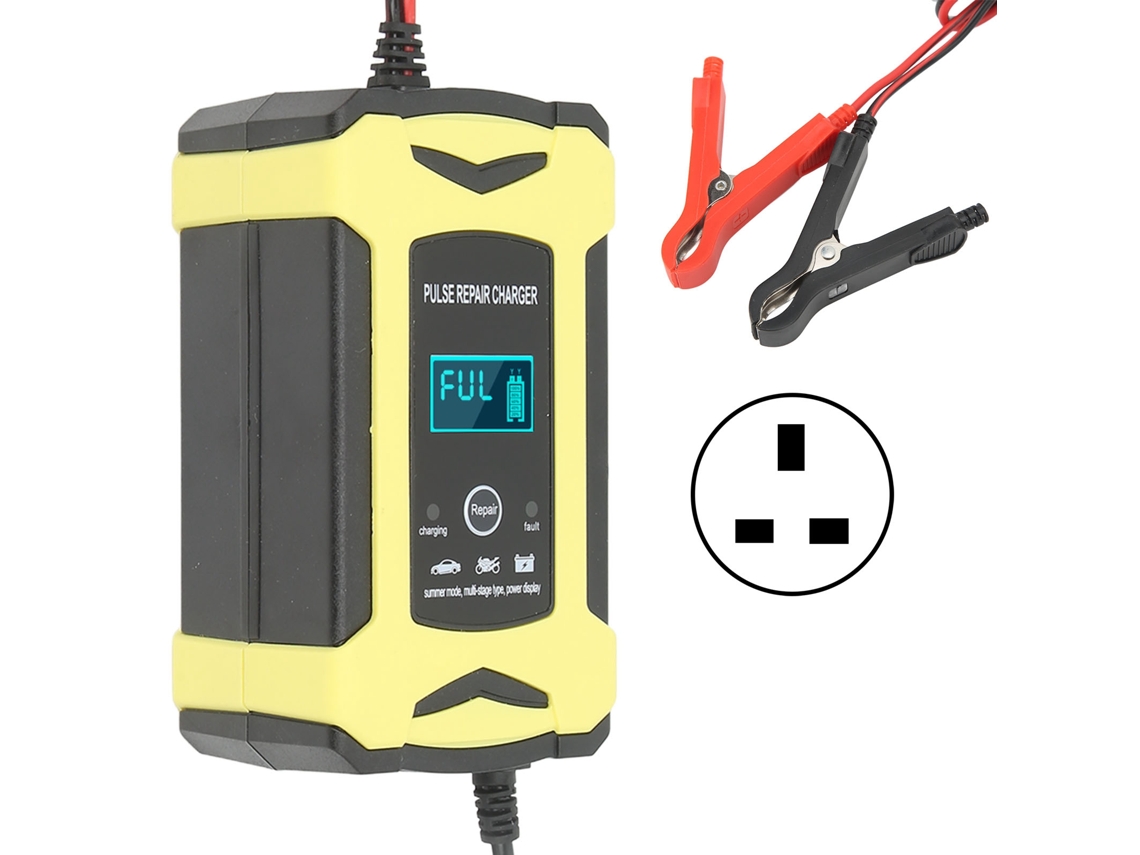 Carregador Inteligente De Baterias Com Ventilador De Resfriamento Com Pulso De Frequência Alta E Baixa Plugue Uk 110‑240v