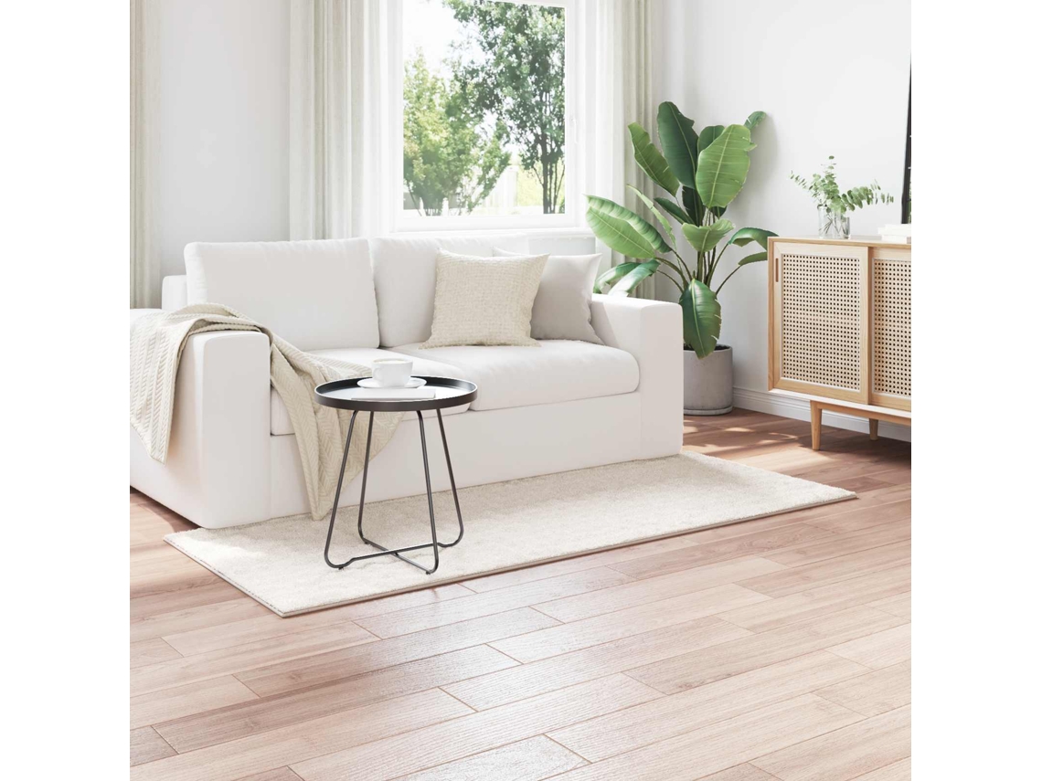 Vidaxl Tapetes De Área Retangular Sirolo Creme 200 X 80 Cm Poliéster
