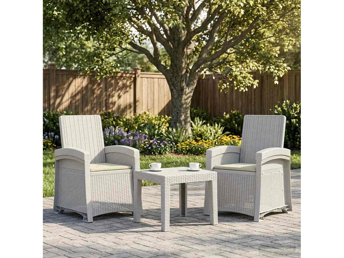 Vidaxl Cadeira De Jardim Reclinável Com Aparência De Rattan 2 Unid. Pp