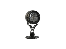 Tafelklok HOME ESPRIT Preto Prateado Metal Cristal 18 X 17 X 33 Cm