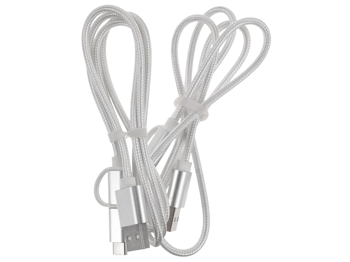 Kit Com 2 Cabos Usb Tipo C Em Nylon Trançado, Duráveis E Com Carregamento
