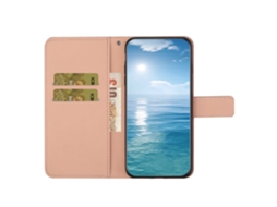 Capa Em Couro Pu Com Pega Para Apple Iphone 16 Pro Max - Rosa