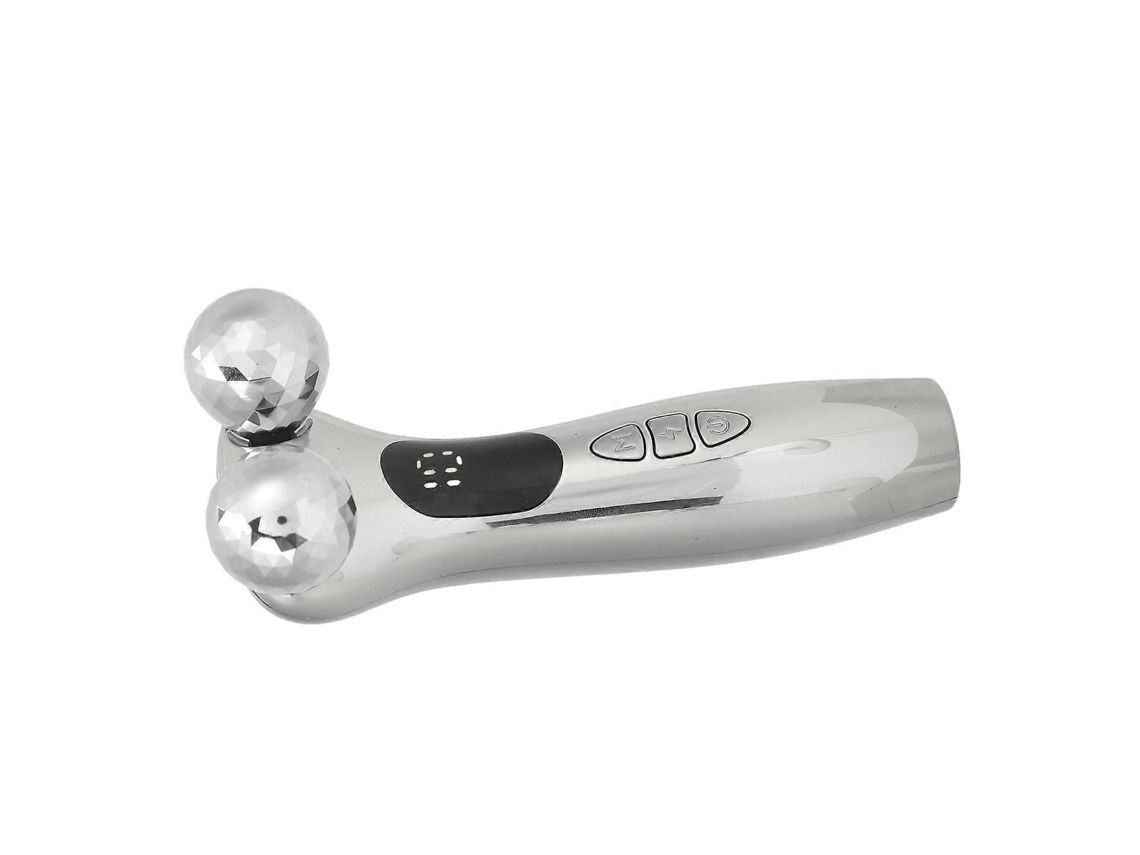 Massageador Facial 4d com Rolos para Lifting e Firmeza da Pele, de Contorno Olhos, Rosto Cor Po Prata GOKOCO