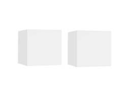 Vidaxl Mesas De Cabeceira 2 Pcs 30,5x30x30 Cm Derivados Madeira Branco