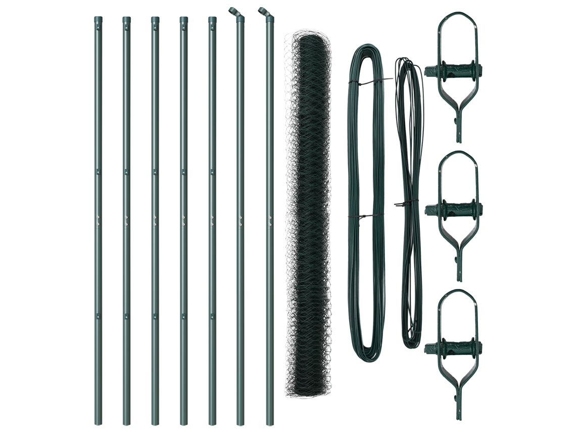 Conjunto 1 Cerca Para Jardim Vidaxl Verde Aço (10 X 1,6 M)