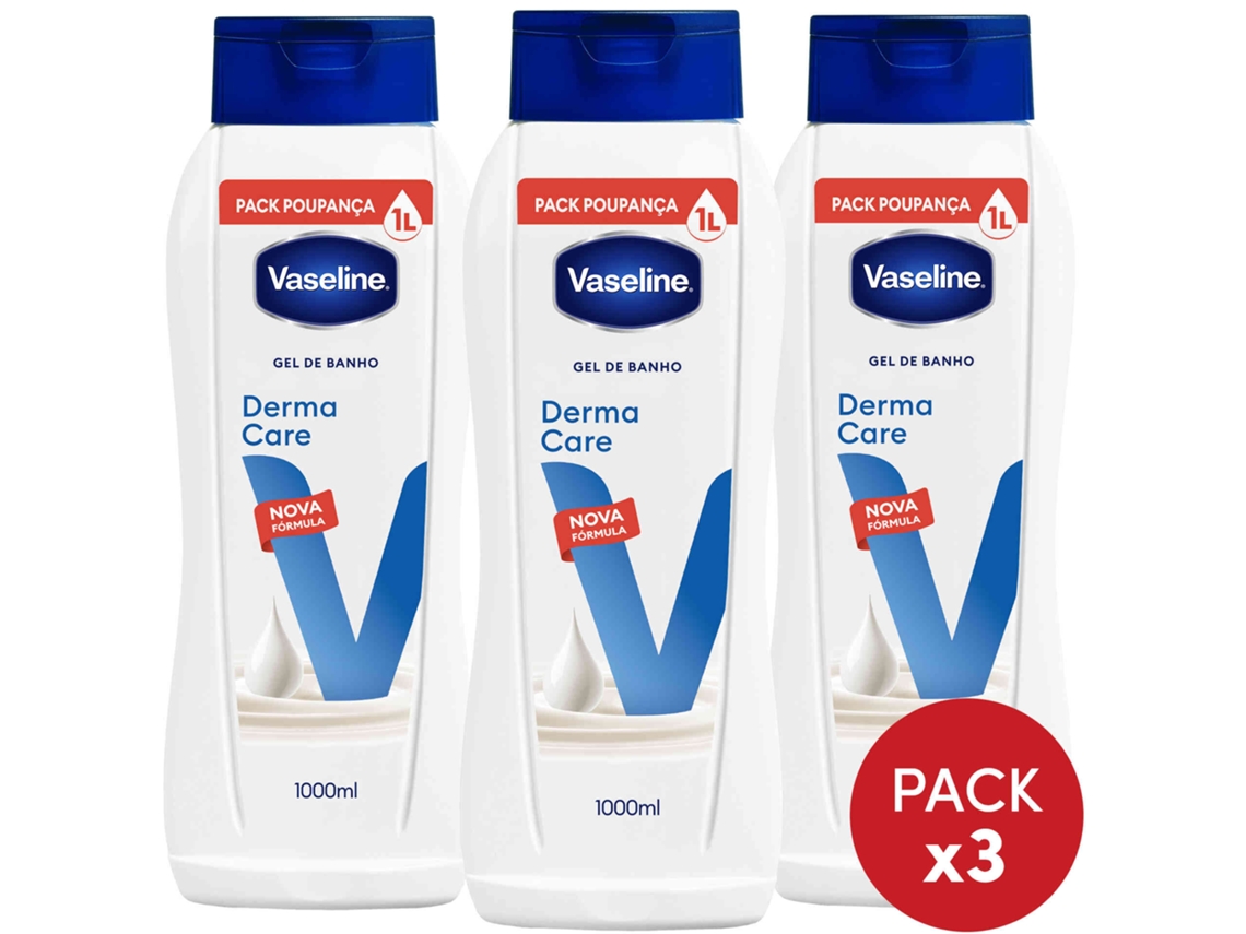 Gel de Banho Derma Care VASELINE emb. 3 x 1 lt