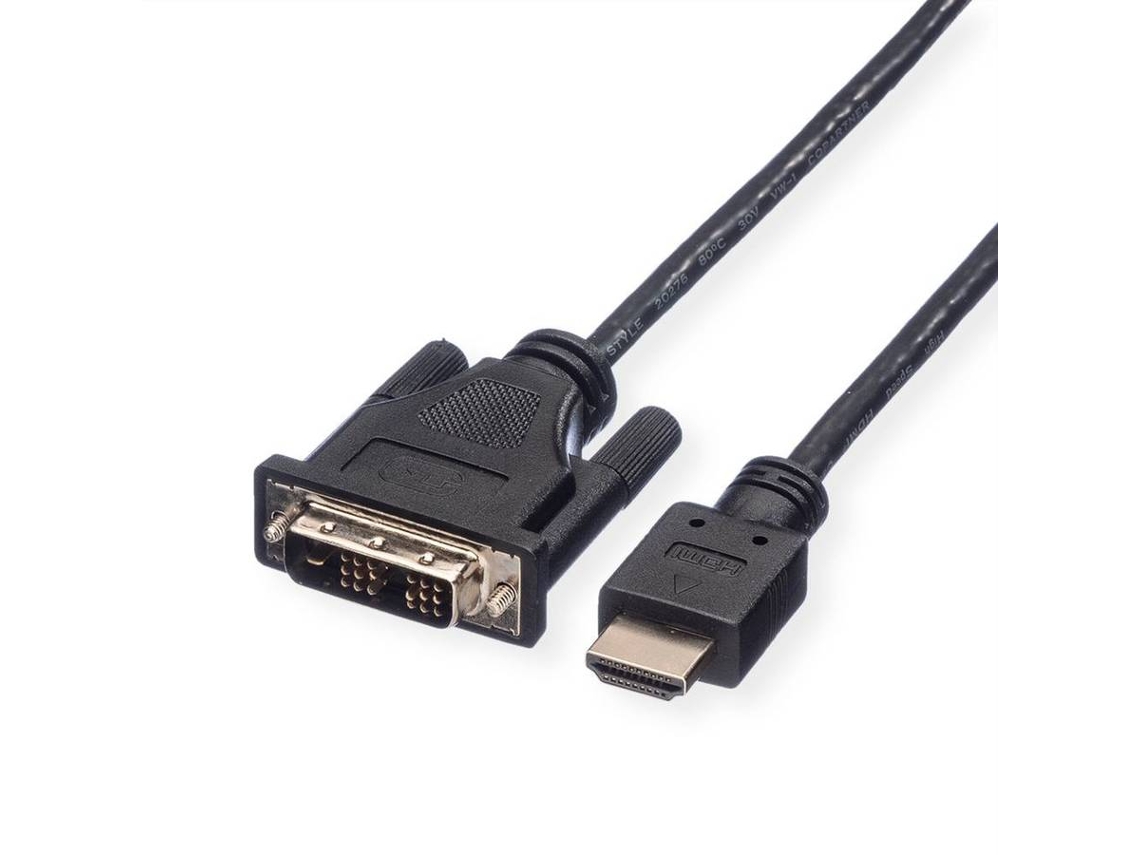 Cabo ROLINE (DVI e HDMI - 1.5m - Preto)