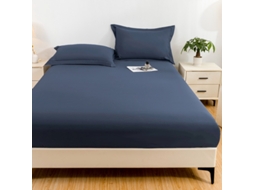 Protetor De Colchão Impermeável Czhhmart 90cmx190cm (com Par De Fronhas) Azul Marinho