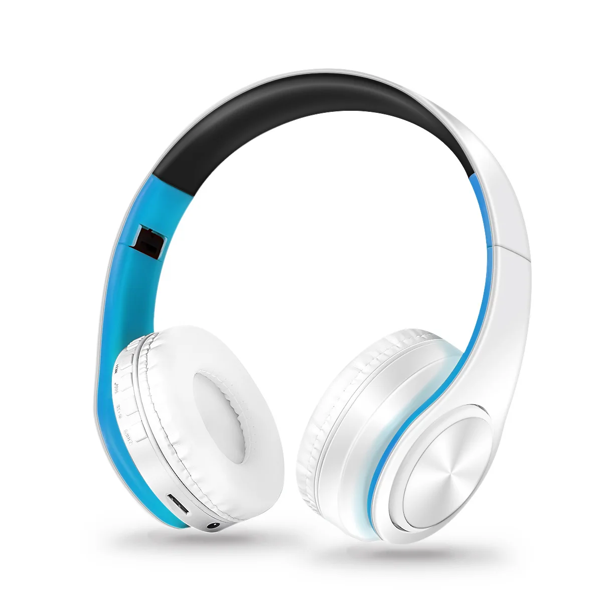 Fones de Ouvido Bluetooth Estéreo com Microfone MDUG (branco e Azul)