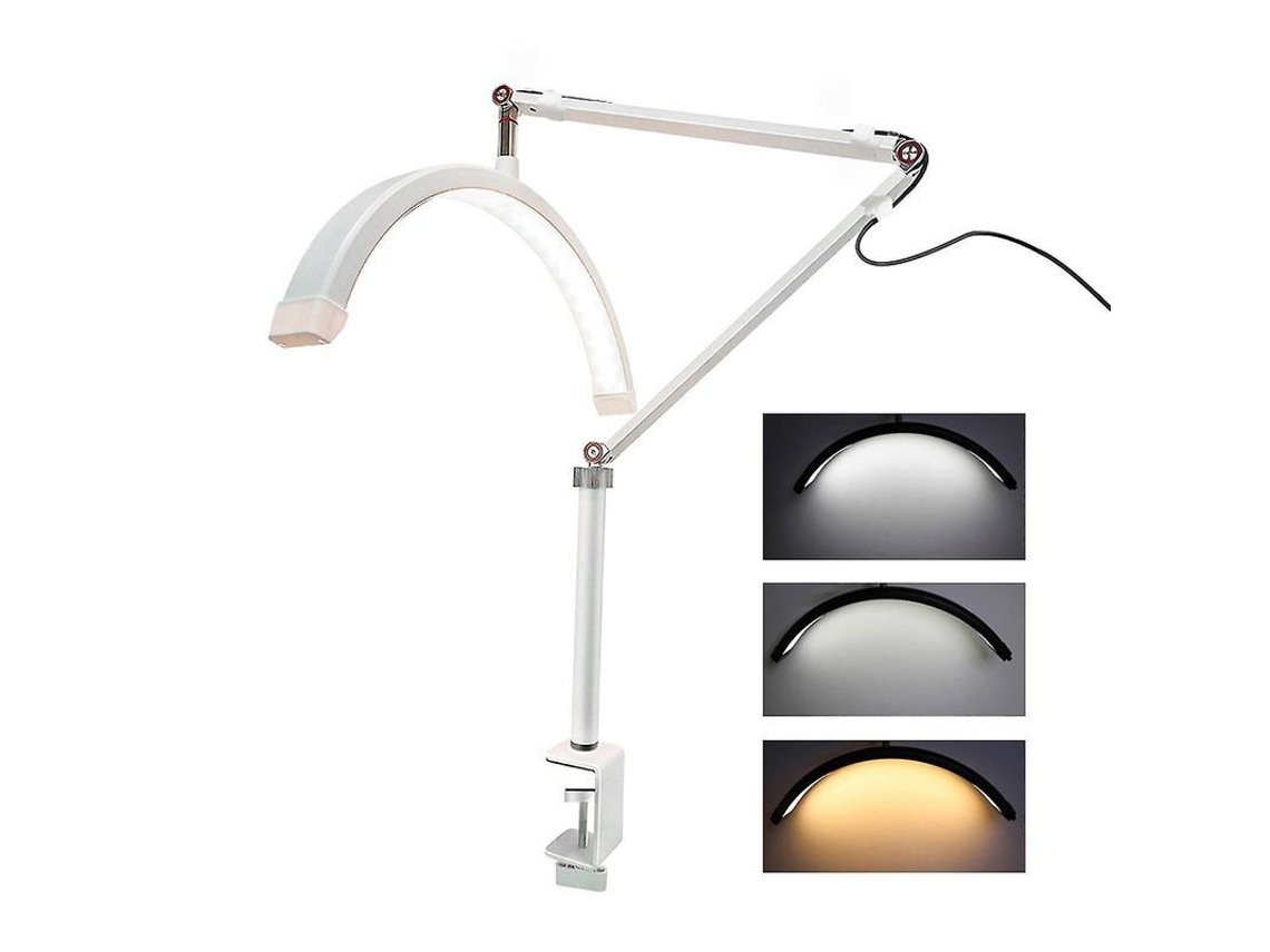 Luz de preenchimento de mesa LED em forma de meia lua HD M3X ajustável 3000K 6000K com clamp | S/MARCA