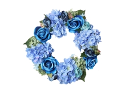 Laxiscreed Coroa De Natal Artificial Com Rosas E Hortênsia Para Decoração De Casa, 45cm