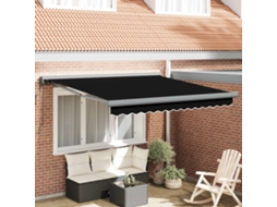 Vidaxl Toldo Retrátil Preto 350 X 250 X 165 Cm Tecido E Metal