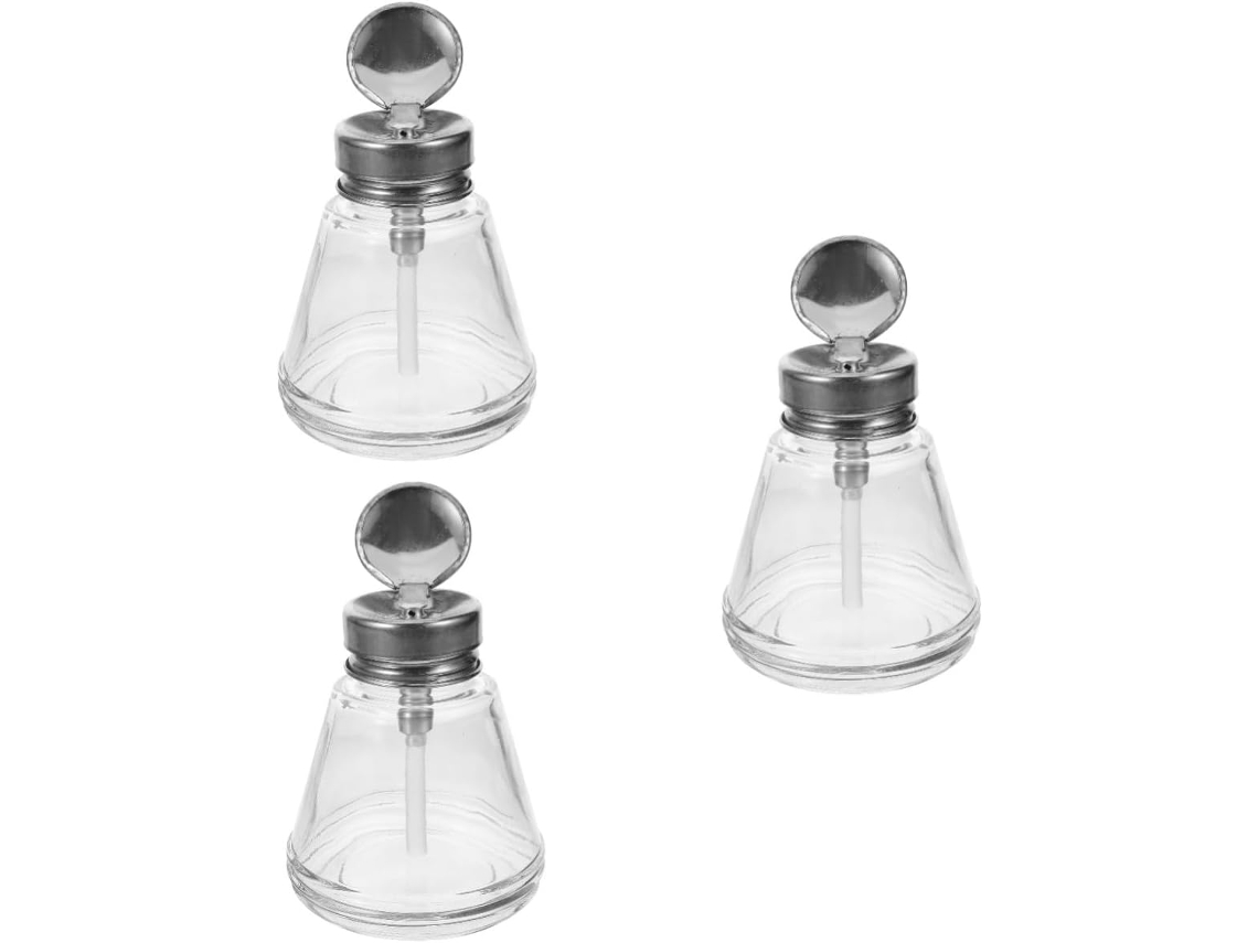 De 3 Dispensadores De Frascos Flexíveis Para Artigos De Higiene Pessoal, Maquiagem, Unhas E Produtos Com Bomba Dosadora.