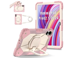 Capa de silicone Hengrongshen ouro rosa com suporte para Xiaomi Redmi Pad Pro 5G, Pad Pro, Poco Pad 4G