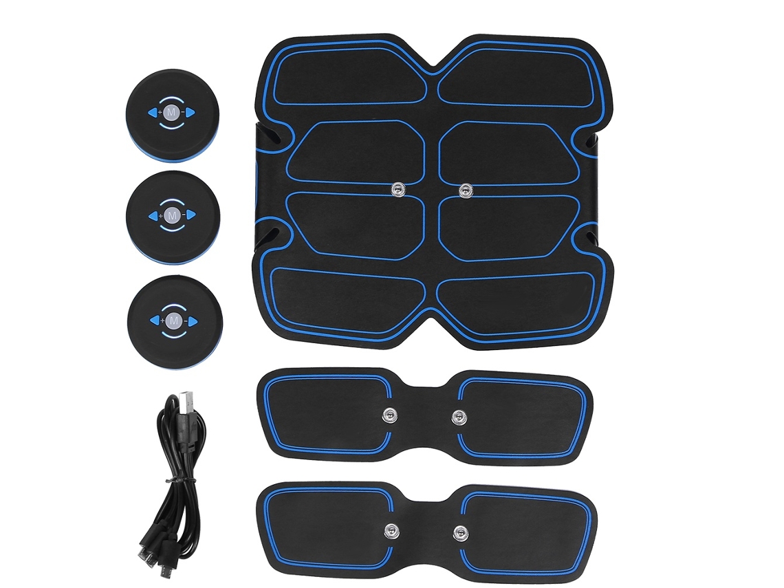 Lurelia Estimulador De Glúteos Estimulador Muscular Abdominal Ems, Cinto Recarregável, Azul, Adesivo De Massagem Para Exercícios De Fitness