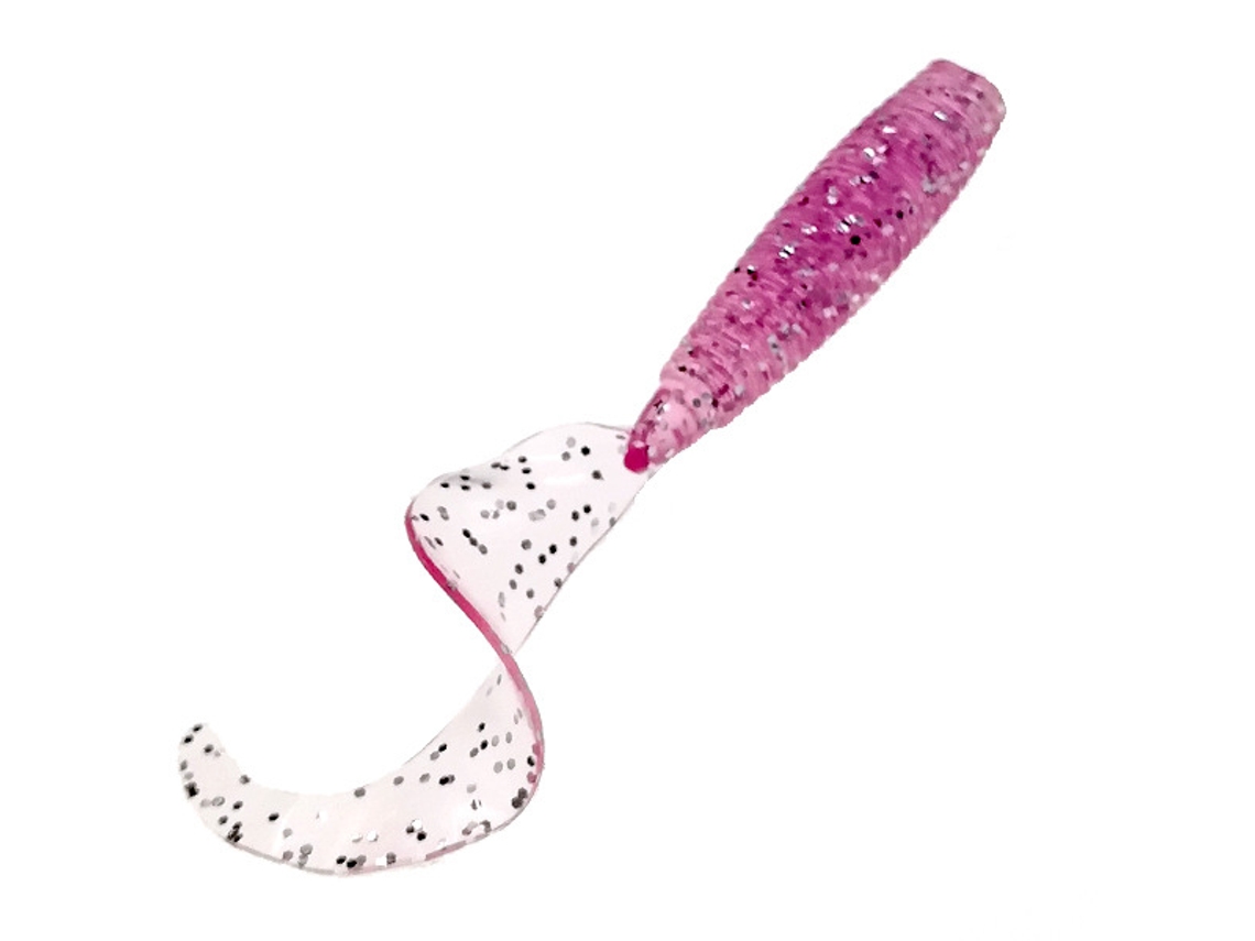 Pacote com 10 Iscas Artificiais de Silicone MDUG, rosa, 85 mm