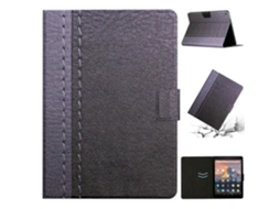 Capa De Couro Sintético Para Tablet Amazon Kindle Fire Hd 8 (2018/2017/2016) Com Costura Em Cor Sólida.