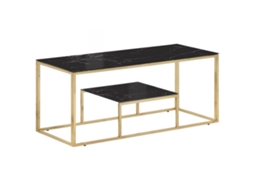 Vidaxl Mesa De Centro Aço Inoxidável E Vidro Temperado Dourado