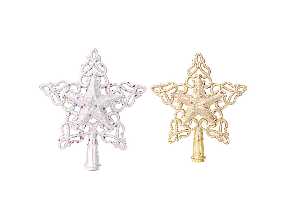Laxiscreed Conjunto De 2 Árvores De Natal Com Estrela E Floco Para Decoração Natalícia