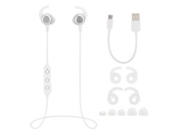 Fones Bluetooth Qcy M1C Branco EOOCOO esportivos à prova d'água com cancelamento de ruído