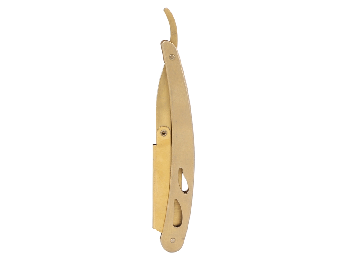 Suporte Para Lâmina De Barbear Manual Plegável Com Design Oco E Rotação Livre, Ideal Para Barbearias, Feito De Liga