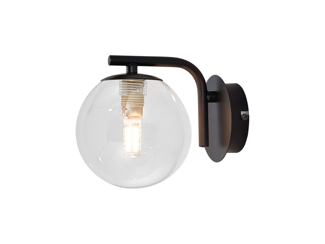 Arandela Decorativa De Parede 1xg9 10w Ip20 Transparente E Preto Braytron