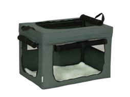 Bolsa Dobrável para Animais de Estimação com Alça em Malha 60 X 42 X 42 Cm Cinza Preto Ge