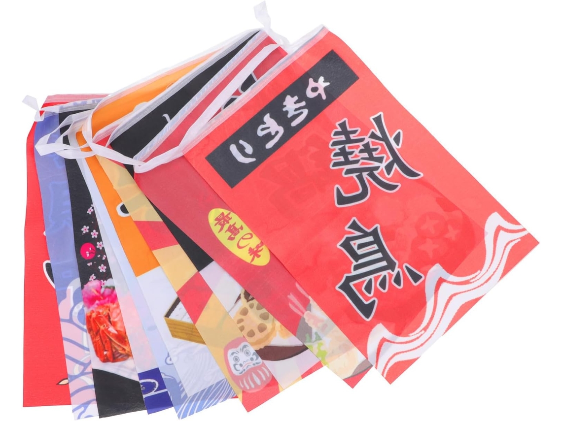 Guirlanda Sushi Colorida Poliéster Bandeira Suspensa Estilo Japonês Decoração Cozinha Restaurante Banner GOKOCO