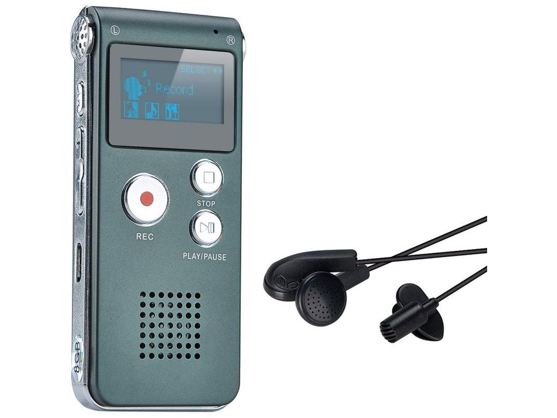 2026 grabadora de Voz Digital Portátil com 8gb Lcd Grabadora de Áudio Dictáfono (cinza)