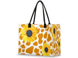 Bolsa Grande Tropicallife com Estampa de Vaca e Girafa (42x17x33 cm)
