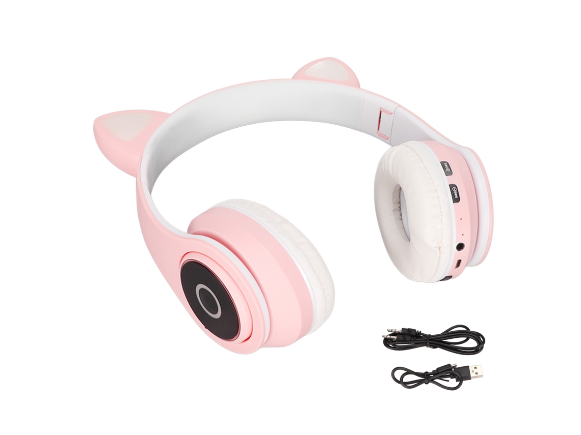 Fones Bluetooth LAXISCREED Orelhas de Gato Brilhantes