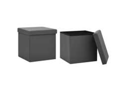 Storage Stool, Storage Stools Vidaxl Cinzeto Pvc (n/a)