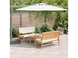 Vidaxl Conjunto De Sofá De Jardim 3 Unid. 4-número De Lugares Castanho