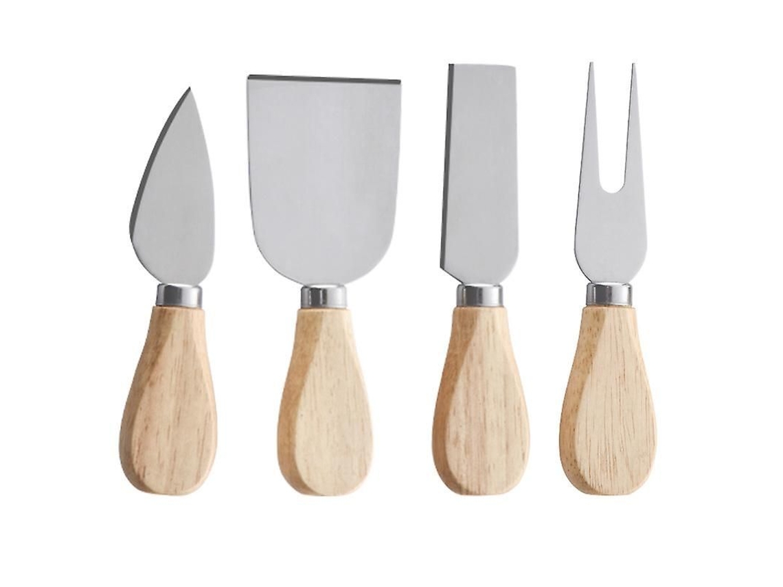 Conjunto De Facas Para Queijo Com 4 Peças: Madeira Resistente E Aço Inoxidável, Ideal Para Presentes