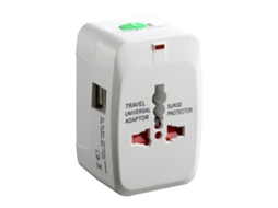 Adaptador Universal de Viagem 1500w 2 Usb Plugue Internacional S/MARCA