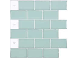 Azulejos Autoadesivos Para Cozinha Art3d, Verde Azulado Brilhante 30 X 30 Cm Aquaforge