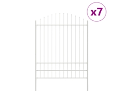 Conjunto 7 Barreira De Jardim Vidaxl Branco Aço Revestido A Pó (170 X 225 Cm)