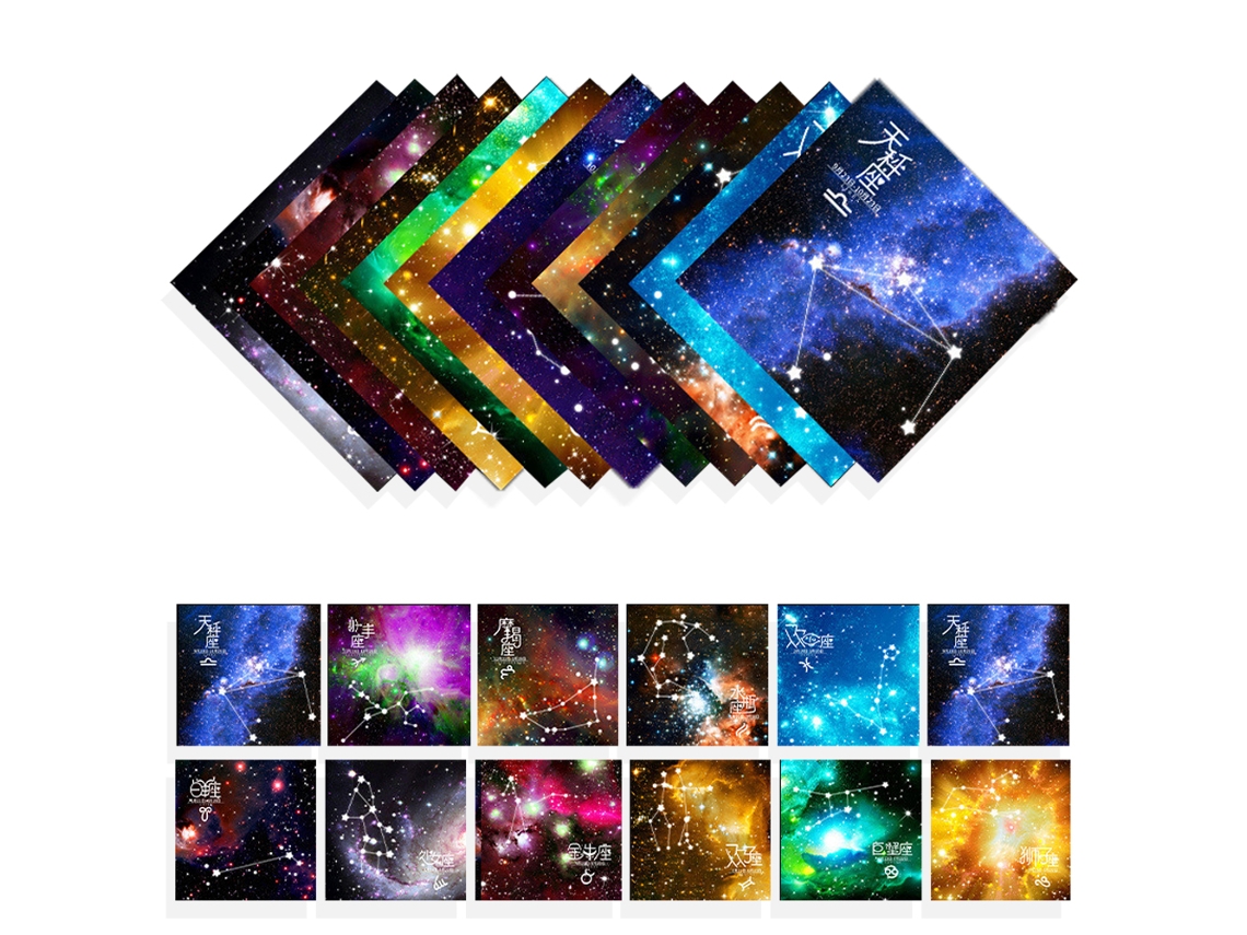 Papel para Origami Céu Estrelado 100 Folhas 15X15 Cm Cores Diferentes NEVEANCE