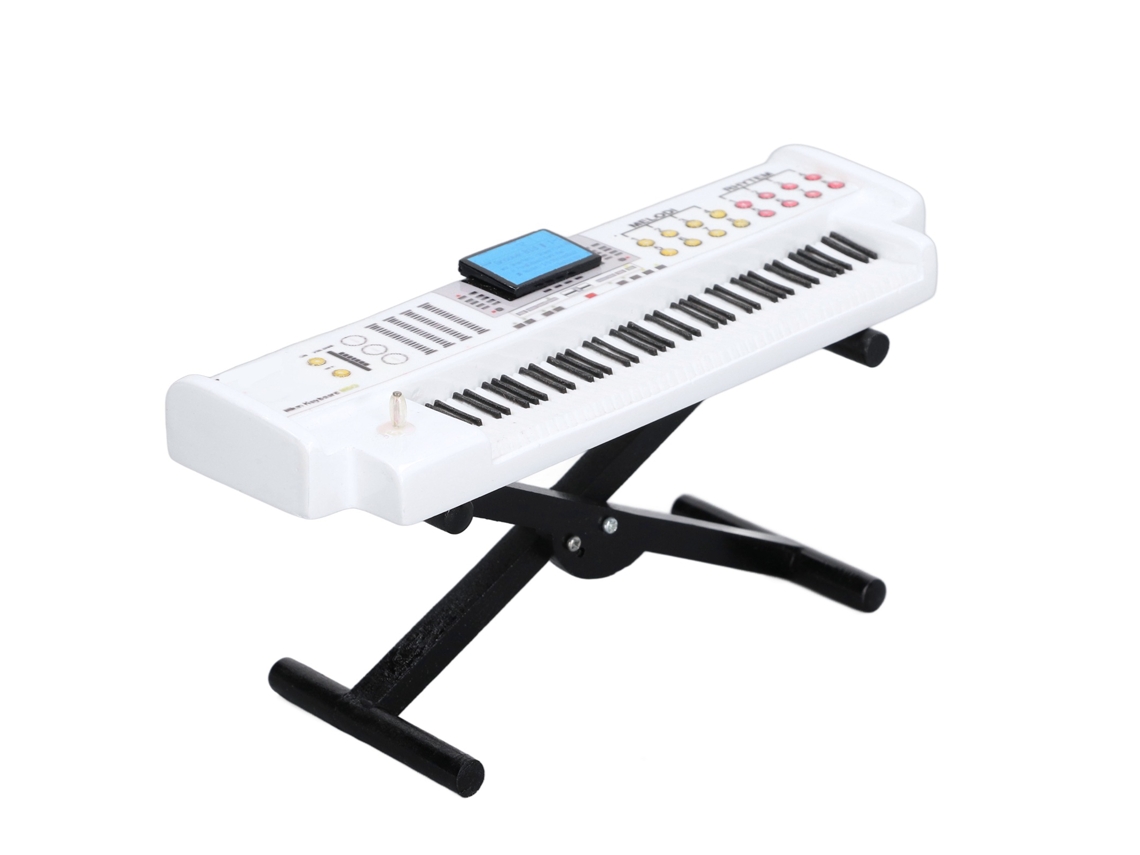 Mali modelo de Órgão Eletrônico Miniatura para Casinha de Bonecas Branco Instrumento Musical