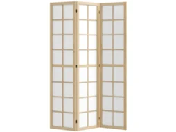 Biombo Plegable 3 Painéis Separador de Ambientes para Sala,quarto e Escritório 120x170cm Madeira e Branco BTFORUS