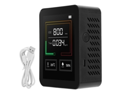 Detector De Co2 (detecta Dióxido De Carbono, Monitora Temperatura E Umidade) Monitor De Qualidade Do Ar Doméstico