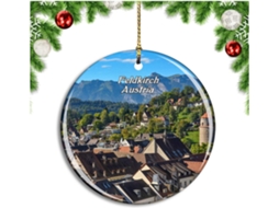 Feldkirch Áustria Ornamento Pendente para Árvore Decoração Coleção de Viagens da Cidade Gmances