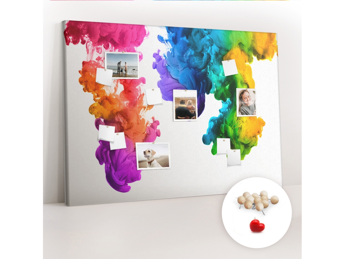 Painel De Cortiça Para Parede Arco-íris De Cores Para A Sala De Estar Espelharte (140x100 Cm)