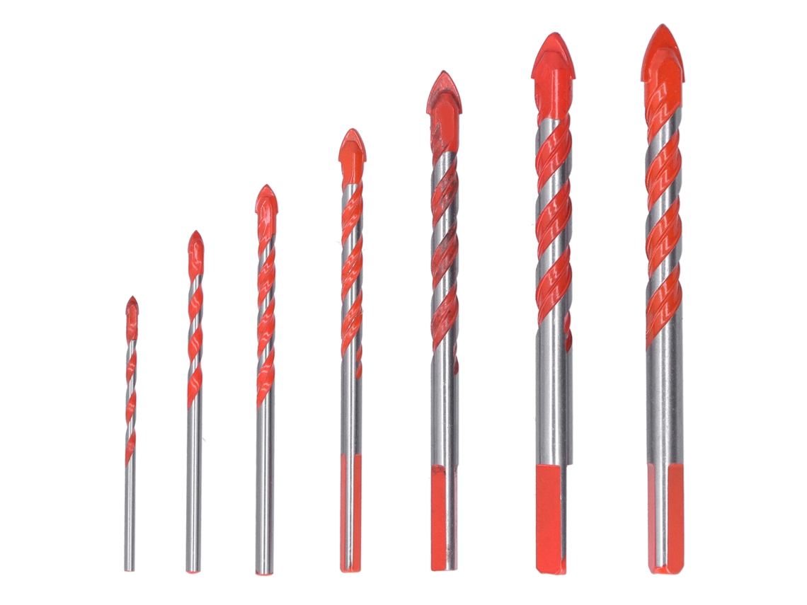 Kit de Brocas Carbeto Tungstênio Primerox 7pcs para Cerâmica Concreto Vidro