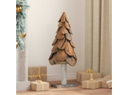 Vidaxl Árvore De Natal Castanho 91 Cm Madeira De Teca Maciça