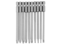Conjunto De Pontas De Parafusadeira Magnéticas Hex 1/4 100mm 10pcs (plana+phillips+estrela Segura)