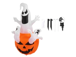 Laxiscreed Inflável Fantasmas Brancos Com Led Para Halloween, Decoração De Jardim De 6 pés Com Abóbora