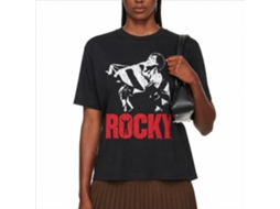 Rockinstone Rocky Movie Flag Black Adult T-shirt Size:s